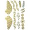 Wrapables Celebrity Inspired Temporary Tattoos in Metallic Gold Silver and Black, Angel Wings_1, Large